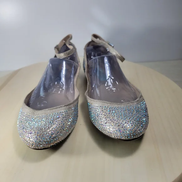 Betsey Johnson Joy Champagne Rhinestone Ballet Flats Womens Size 7.5 - Picture 2 of 10